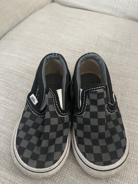 Vans Kids Black & Gray Checkerboard Slip-On Sneakers
